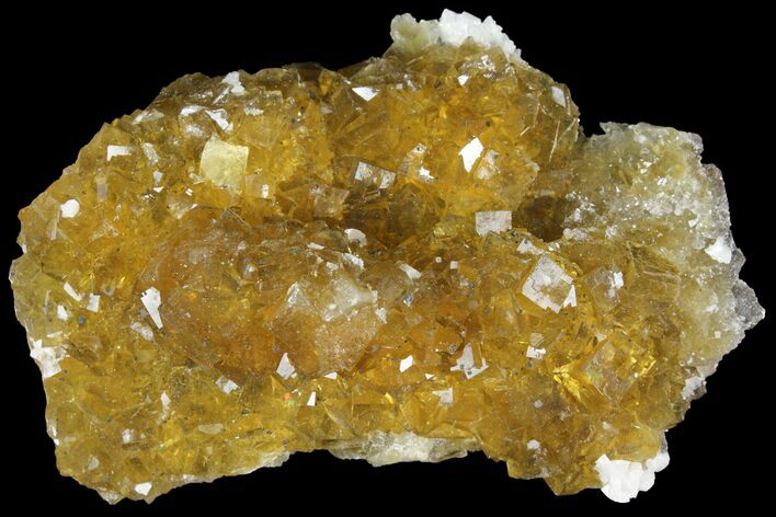Gemmy, Yellow, Cubic Fluorite Crystal Cluster - Asturias, Spain #98716